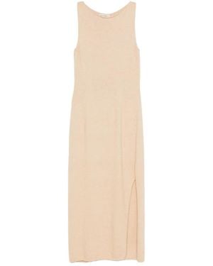SERGIO MORETTI FIRENZE Sleeveless Side-Slit Midi Dress - White