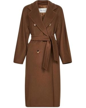 Max Mara Double-Breasted Belted Coat - Brown