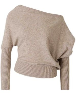 Altuzarra Off-Shoulder Draped Sweater - Natural