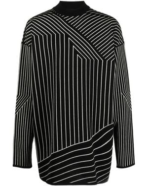 Rick Owens Multi-Stripe Virgin Wool Jumper - Black