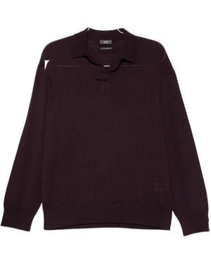 Hōsio Fine-Knit Long-Sleeved Sweater - Purple