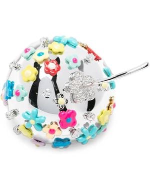 YVMIN Anello Con Decorazione A Fiori - Bianco