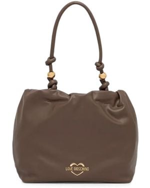 Love Moschino Sac Porté Épaule À Anse Nouée Et Ornements De Perles - Brown