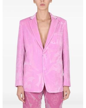 Etro Single-Breasted Velvet Blazer - Pink
