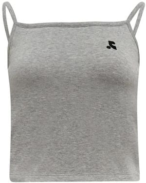 Rest&Recreation Layered Logo-Embroidery Tank Top - Gray