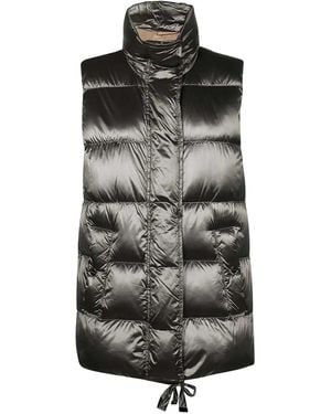 Max Mara High-Neck Quilted Gilet - Grey