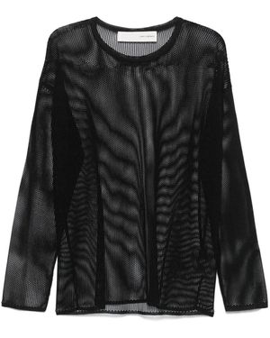 Isabel Benenato Open-Knit Sweater - Black