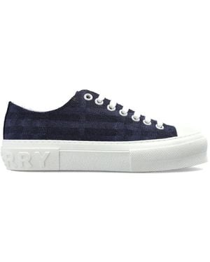 Burberry Logo Plaque Platform Trainers - Blue
