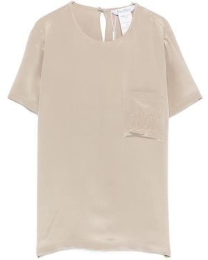 Max Mara Monogram-Embroidered T-Shirt - White