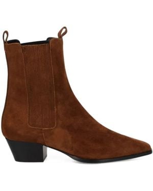 Aeyde Agata Suede Pointed-Toe Boots - Brown