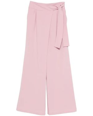Xacus Samantha Belted Palazzo Trousers - Pink