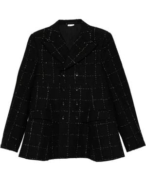 Comme des Garçons Checked Sequin-Embellished Blazer - Black