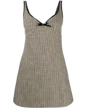 ALEXACHUNG Sleeveless Check Pattern Dress - Multicolour