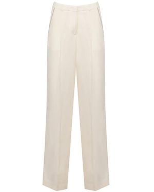 Peserico Aurea Monili-Trim Trousers - White