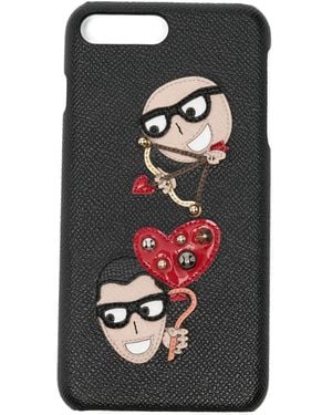 Dolce & Gabbana Embossed-Heart Iphone Case - Black