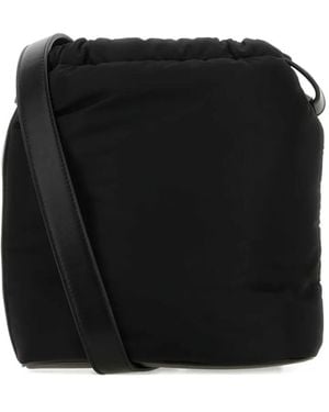 Saint Laurent Rive De Gauche Logo-Debossed Shoulder Bag - Black