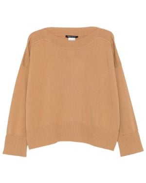 Pennyblack Boat-Neck Ribbed-Trim Sweater - Natural