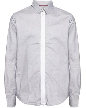 Private Stock Cotton Check Zip-Front Shirt - White