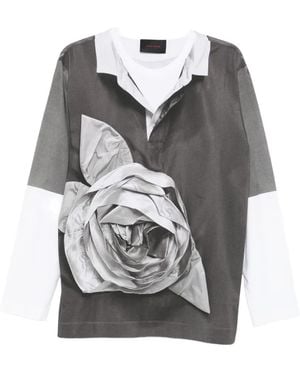 Simone Rocha Polo-Print T-Shirt - Grey