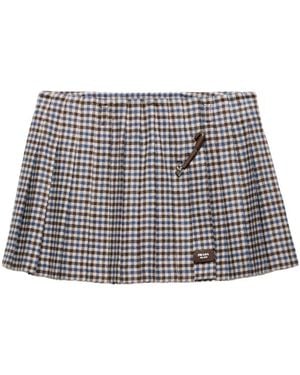 Prada Karierter Minirock - Mettallic