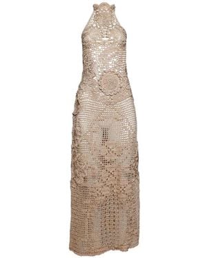 Andrea Almeida Crochet Halter Dress - White