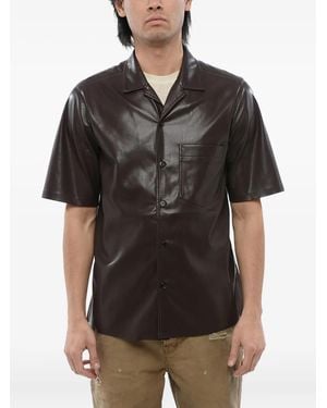 Nanushka Button-Fastening Short-Sleeve Shirt - Black