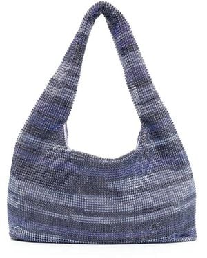 Kara Crystal-Embellished Tote Bag - Blue