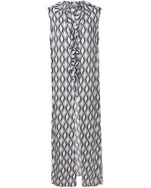 Amir Slama Geometric-Print Maxi Dress - White