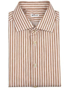 Kiton Camisa A Rayas - Blanco