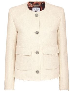 Philipp Plein Tweed Jacket - Natural