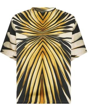 Roberto Cavalli Ray Of-Print T-Shirt - Metallic