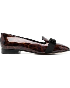 Ferragamo リボンディテール ローファー - ブラウン