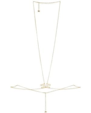 Elisabetta Franchi Logo-Detail Bodychain - White