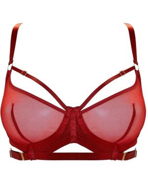 Bordelle Sujetador Balconette Signature De Malla - Rojo