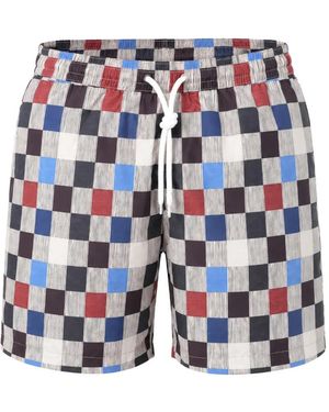 Massimo Alba Kite Chequered Swimming Shorts - Blue