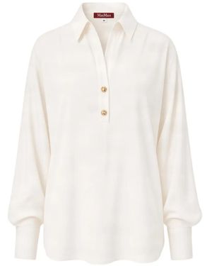 Max Mara Button-Detailed Silk Shirt - White