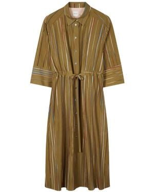 Paul Smith Striped Midi Dress - Natural