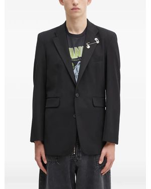 Aries Pin-Detail Blazer - Black