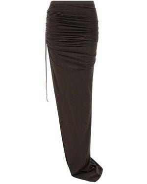 Rick Owens Edfu サイドスリット マキシスカート - ブラック