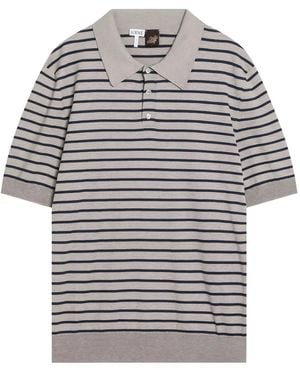Loewe X Paula's Ibiza Striped Polo Shirt - Gray