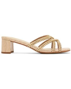 Nicoli Embellished Strap Sandals - Natural