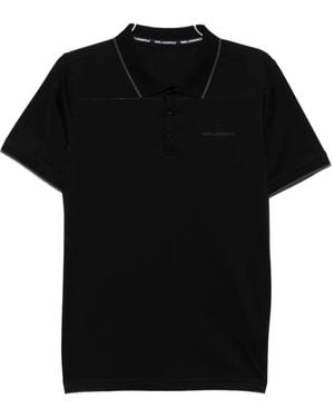 Karl Lagerfeld Logo Cotton Polo Shirt - Black
