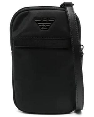 Emporio Armani Logo Nylon Phone Case - Black