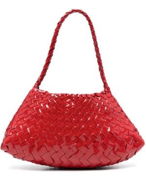 Dragon Diffusion Rosanna Braided-Handle Shoulder Bag - Red