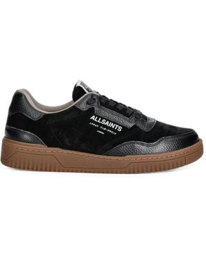 AllSaints Regan Logo-Print Panelled Trainers - Black