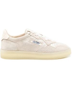Autry Suede Paneled Sneakers - White