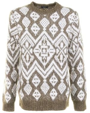 Peserico Pull À Motif Géométrique - Gris