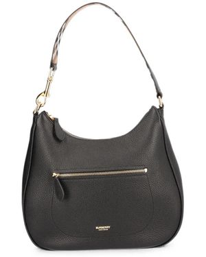 Burberry Sac Porté Épaule À Fini Grainé - Black