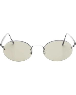 Lindberg Sun Oval-Frame Sunglasses - White
