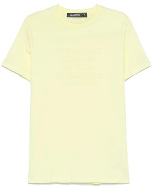 KARL LAGERFELD Slogan-Embossed T-Shirt - Yellow
